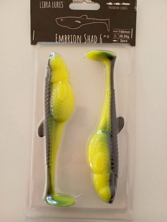 Embrion Shad 6"/150mm, 006-Hot Yellow , 23,5gr, 2psc/pack